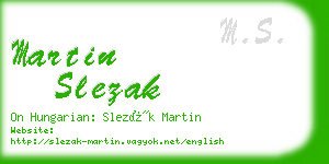 martin slezak business card